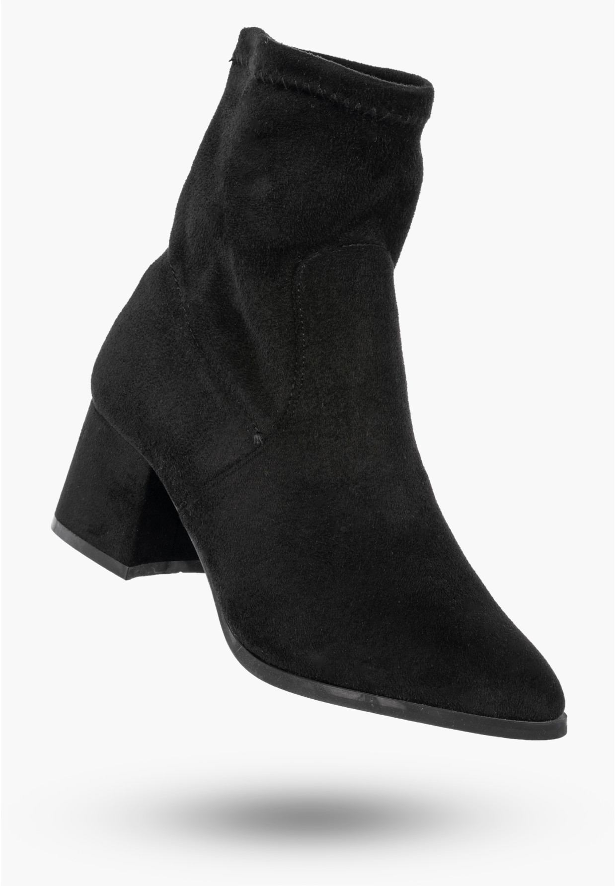Botki Damskie Ekozamsz Buty Na Klocku Wsuwane Klasyczne Czarne Jezzi