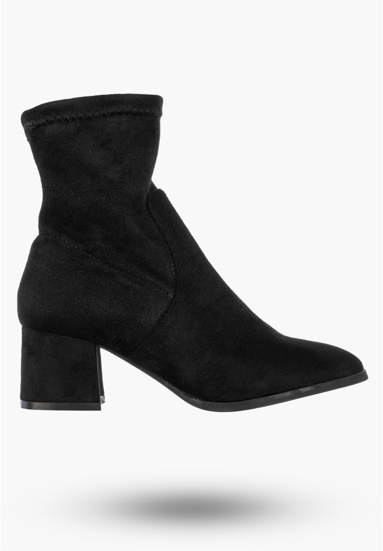Botki Damskie Ekozamsz Buty Na Klocku Wsuwane Klasyczne Czarne Jezzi