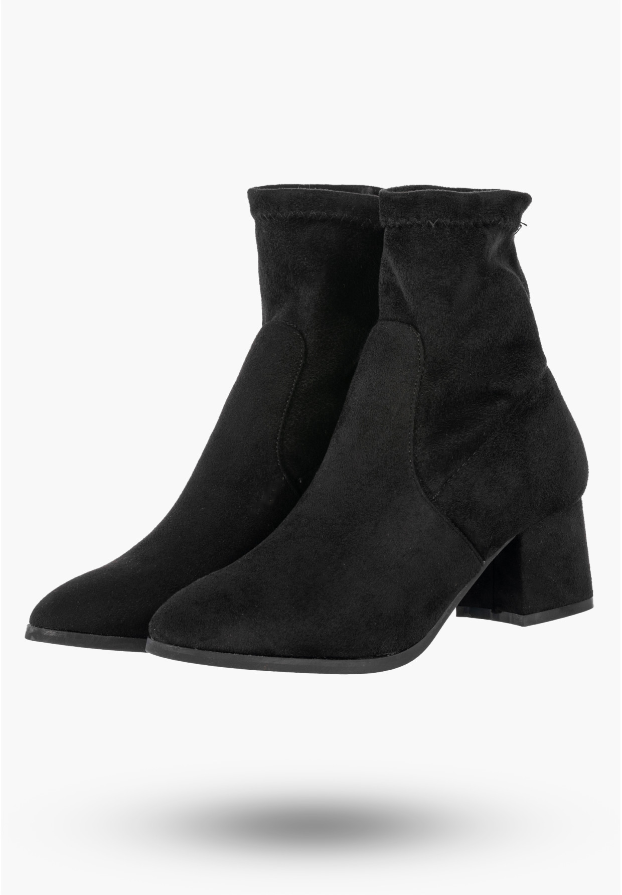 Botki Damskie Ekozamsz Buty Na Klocku Wsuwane Klasyczne Czarne Jezzi
