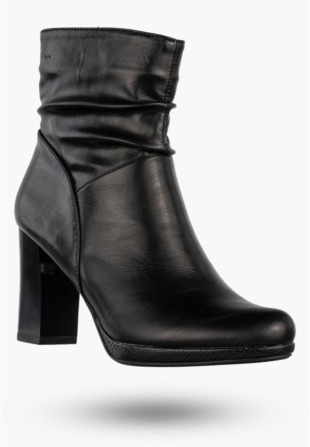 Botki Damskie Ekoskóra Buty Na Słupku Eleganckie Czarne Jezzi