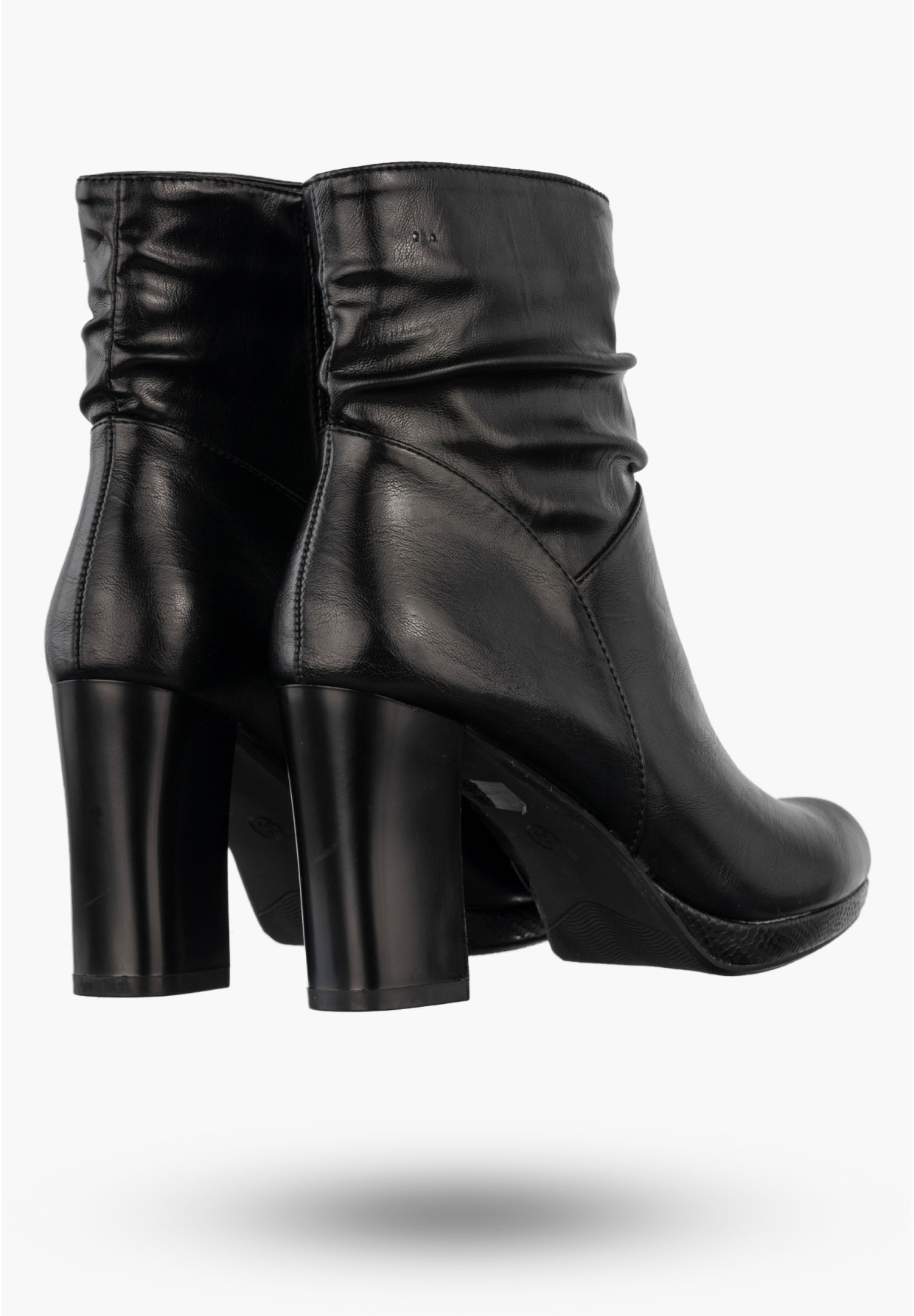 Botki Damskie Ekoskóra Buty Na Słupku Eleganckie Czarne Jezzi