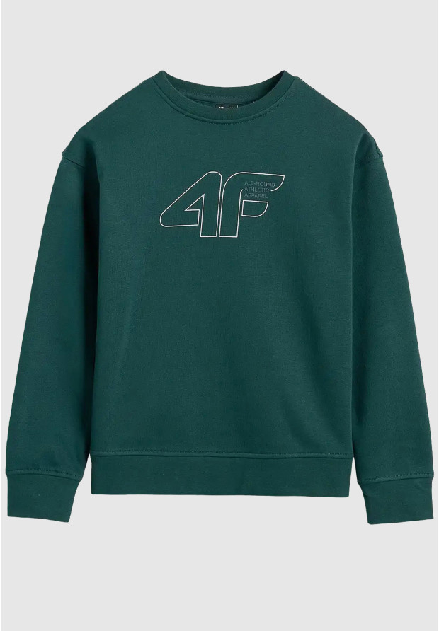 Bluza Chłopięca 4F Regular Ocieplana Dresowa Morska Zieleń 4FJWAW25TSWSM1960