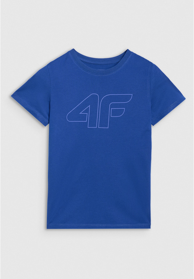 Niebieska koszulka chłopięca 4F z dużym logo