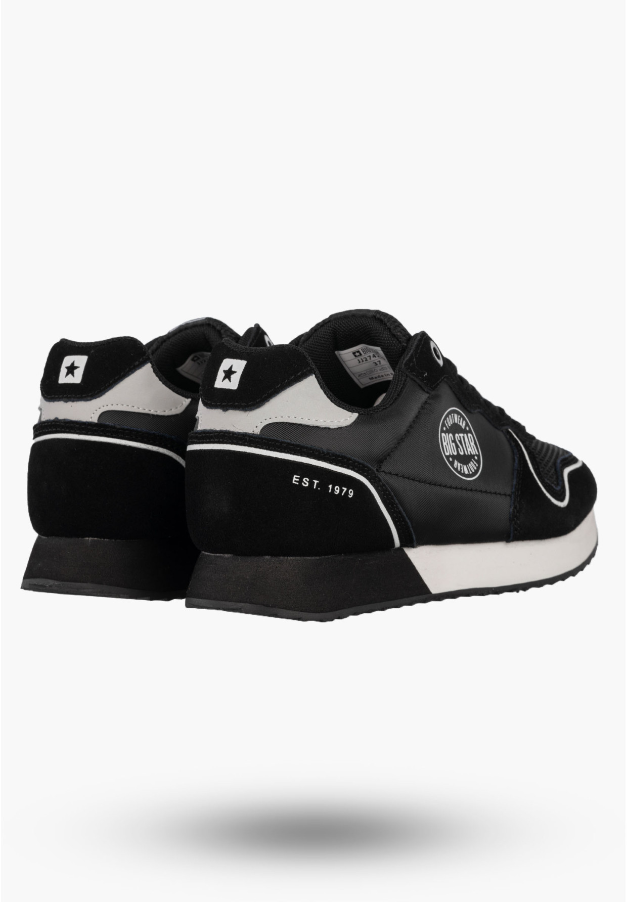 Sneakersy Damskie BIG STAR Buty Sportowe Półbuty Czarne JJ274279