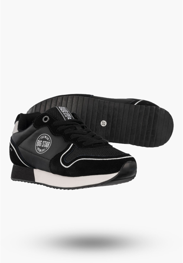 Sneakersy Damskie BIG STAR Buty Sportowe Półbuty Czarne JJ274279