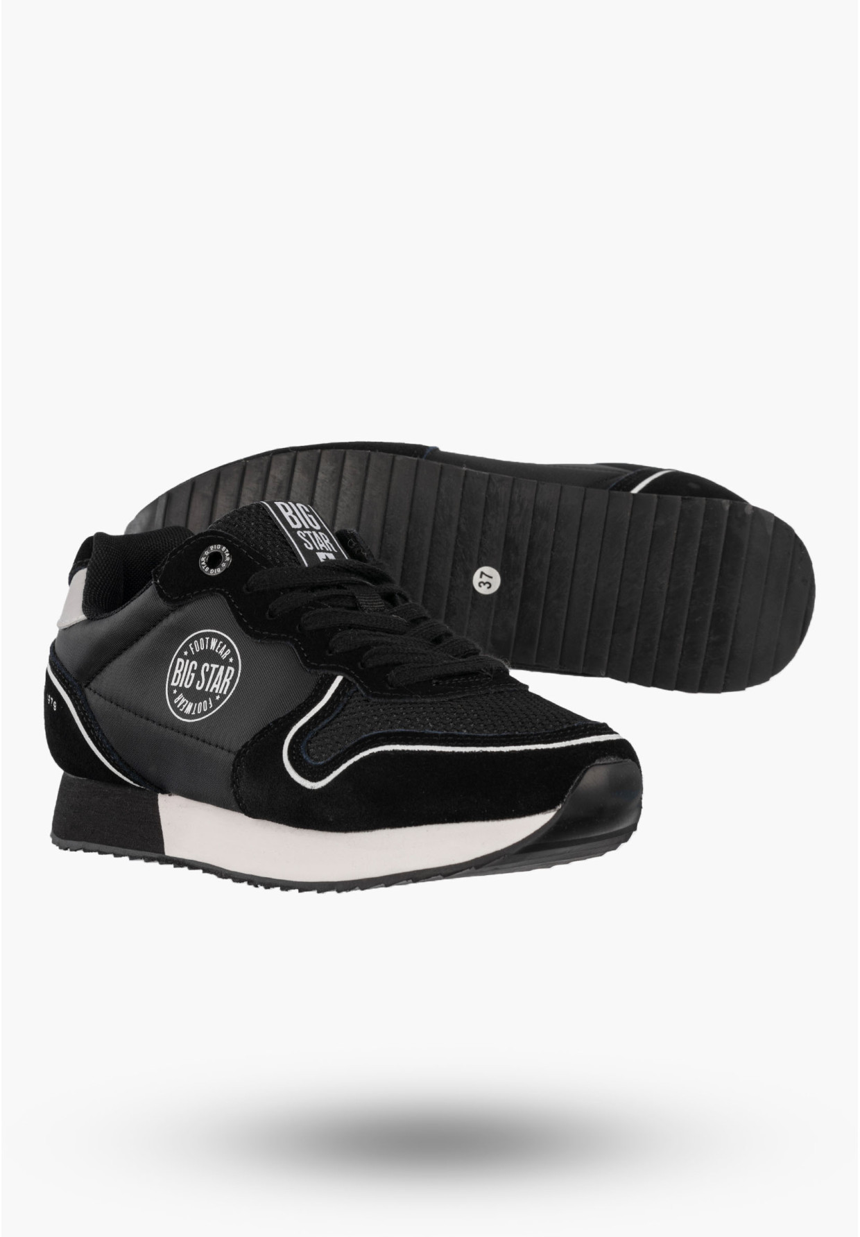 Sneakersy Damskie BIG STAR Buty Sportowe Półbuty Czarne JJ274279