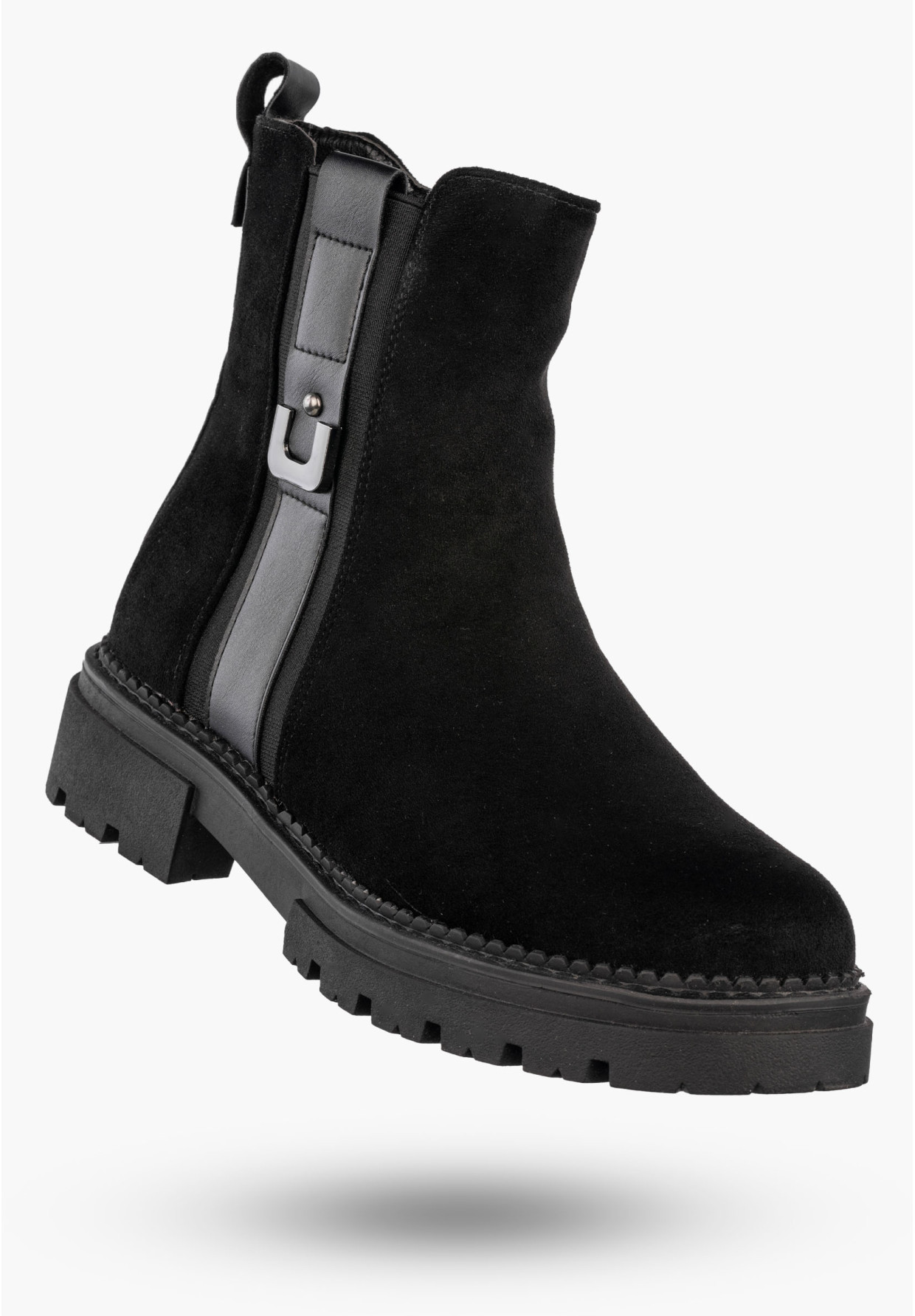 Botki Damskie Buty Ocieplane Na Zimę Stylowe Czarne Jezzi 22BT35-5072