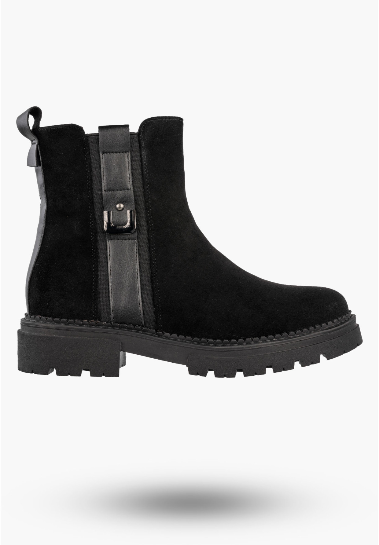 Botki Damskie Buty Ocieplane Na Zimę Stylowe Czarne Jezzi 22BT35-5072