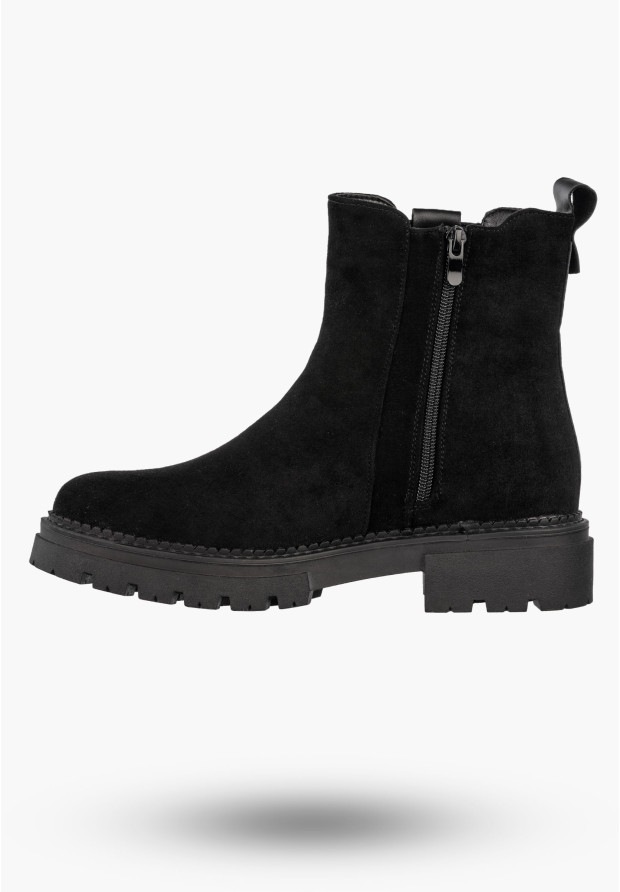 Botki Damskie Buty Ocieplane Na Zimę Stylowe Czarne Jezzi 22BT35-5072