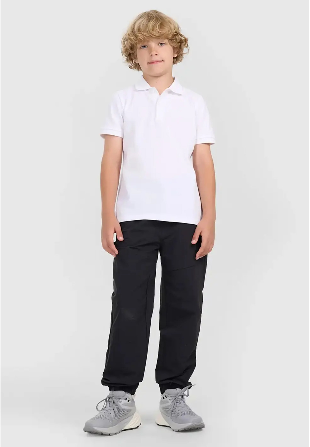 Koszulka Chłopięca 4F T-shirt Polo Z Kołnierzem Biały 4FJWAW25TPTSM614