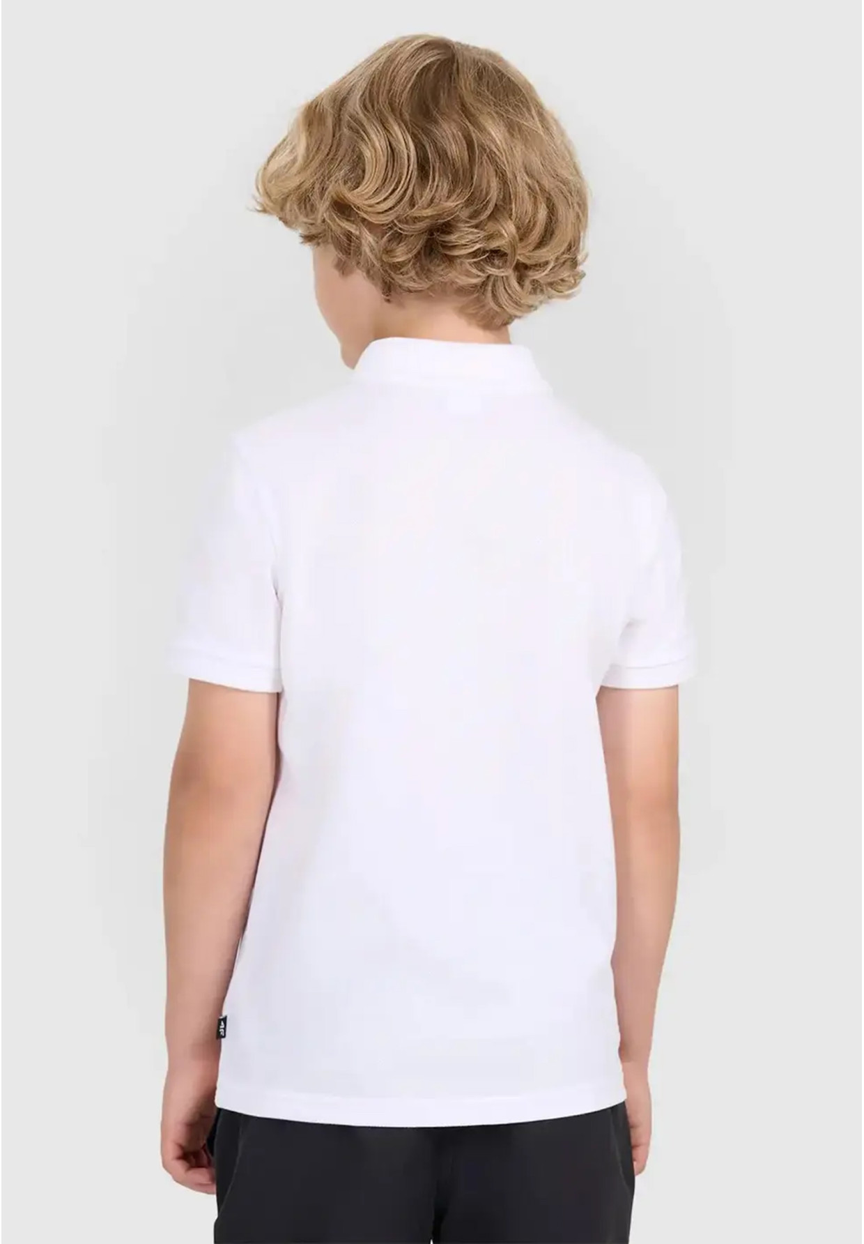 Koszulka Chłopięca 4F T-shirt Polo Z Kołnierzem Biały 4FJWAW25TPTSM614