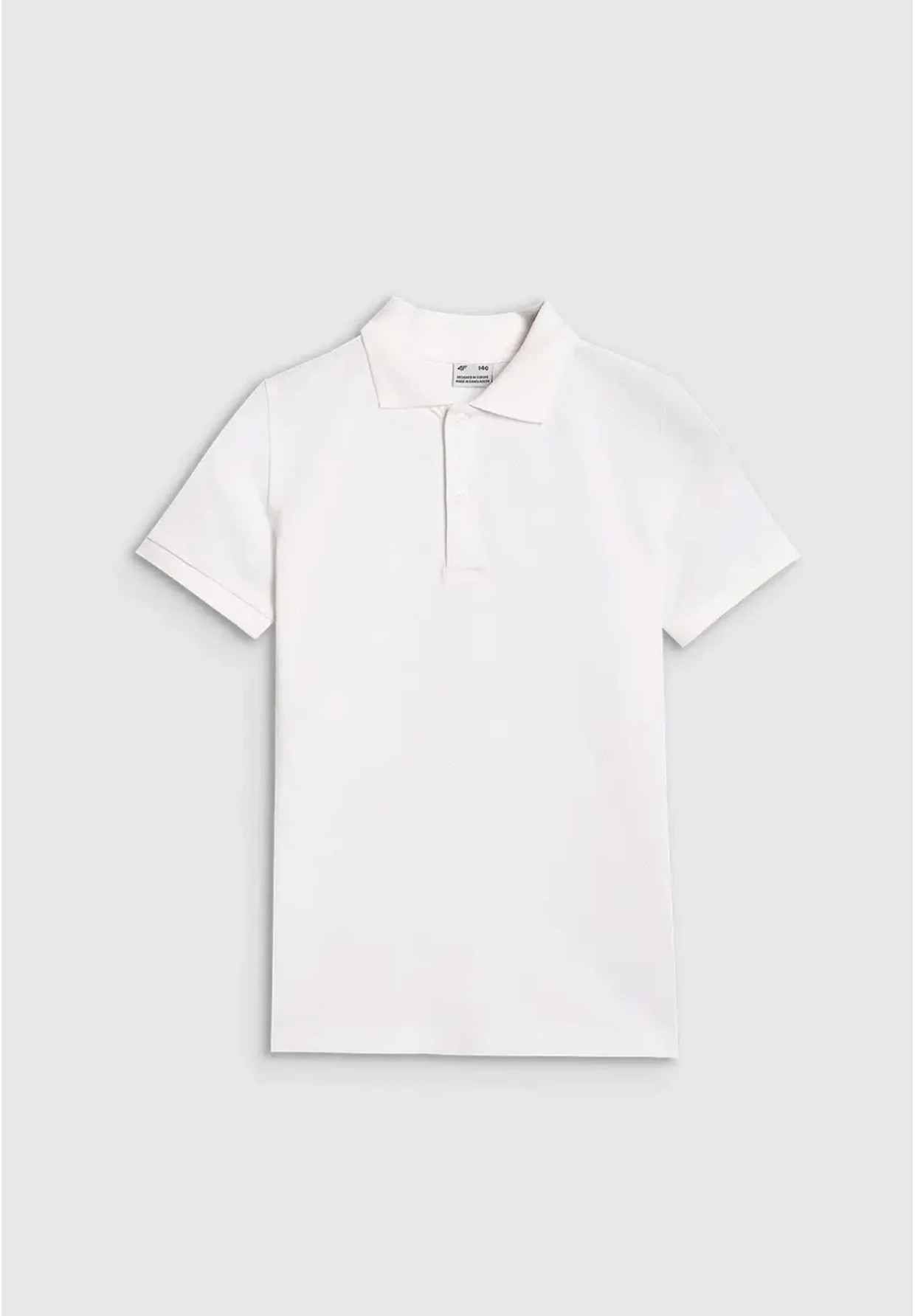 Koszulka Chłopięca 4F T-shirt Polo Z Kołnierzem Biały 4FJWAW25TPTSM614