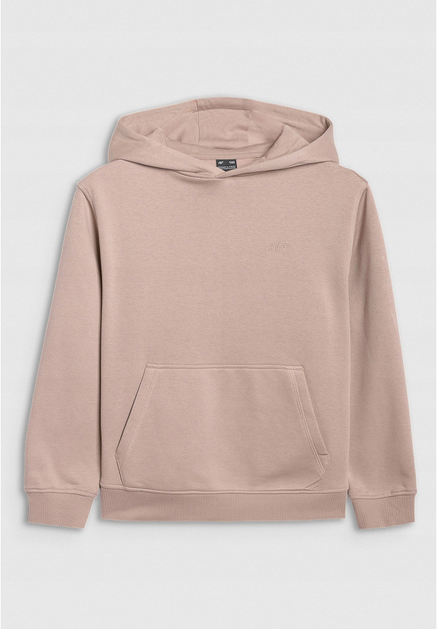 Bluza Dziewczęca 4F Basic z Kapturem Regular Beżowa 4FJWSS25TSWSF1953