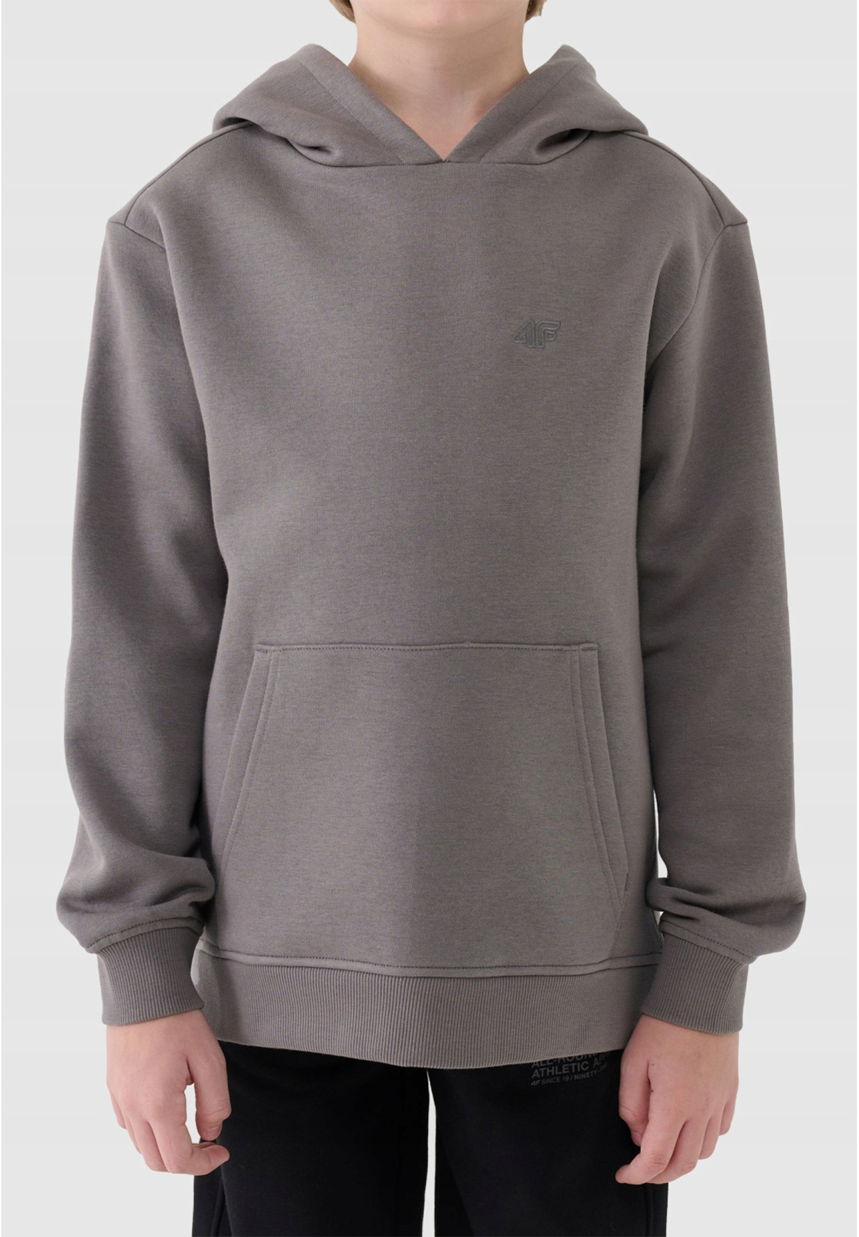 Bluza Chłopięca 4F Dresowa z Kapturem Basic Antracyt 4FJWAW25TSWSM1945