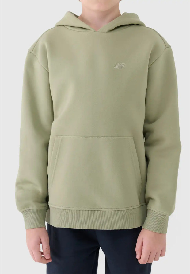 Bluza Chłopięca 4F Dresowa z Kapturem Basic Zielona 4FJWAW25TSWSM1945
