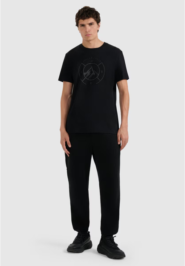 Koszulka Męska 4F T-shirt Z Nadrukiem Regular Czarna 4FWAW25TTSHM3138