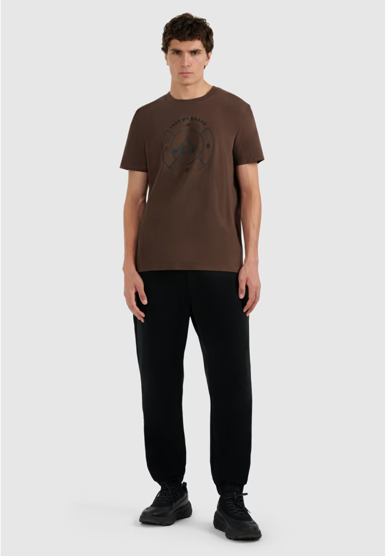 Koszulka Męska 4F T-shirt Z Nadrukiem Regular Brązowa 4FWAW25TTSHM3138