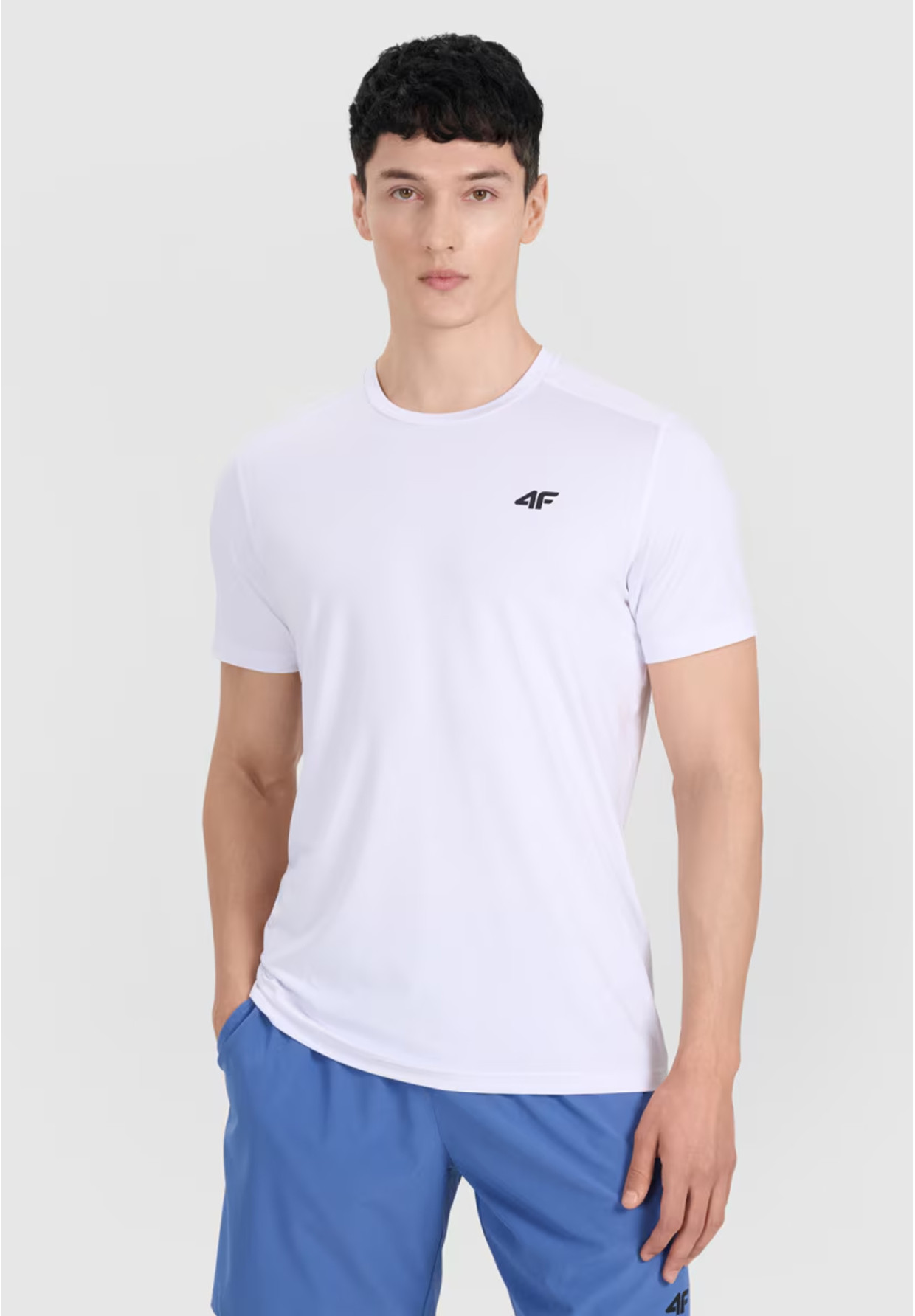 Koszulka Męska 4F T-shirt Treningowy Szybkoschnący Biały 4FWMM00TFTSM1830