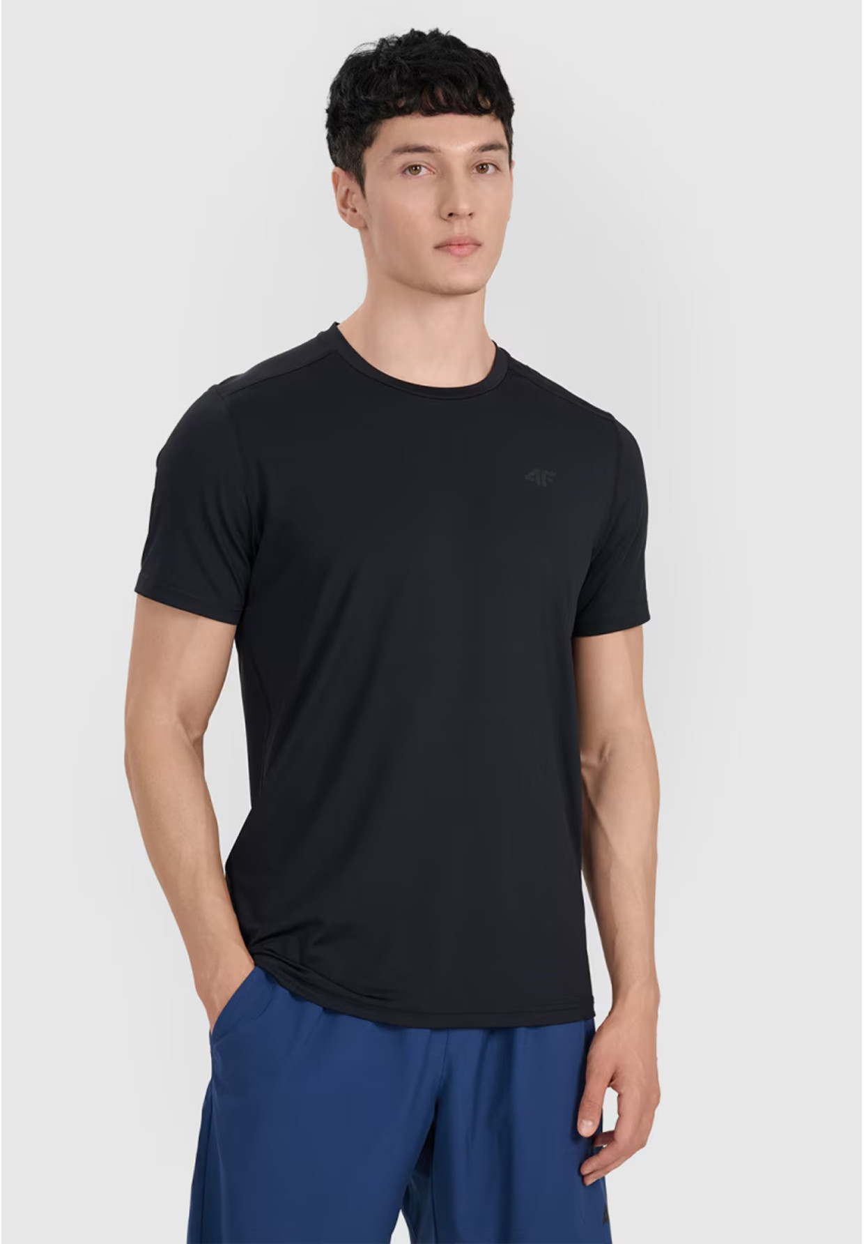 Koszulka Męska 4F T-shirt Treningowy Szybkoschnący Czarny 4FWMM00TFTSM1830