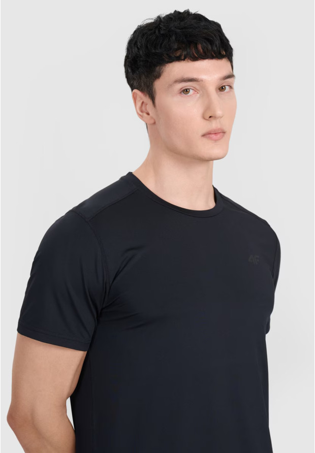 Koszulka Męska 4F T-shirt Treningowy Szybkoschnący Czarny 4FWMM00TFTSM1830