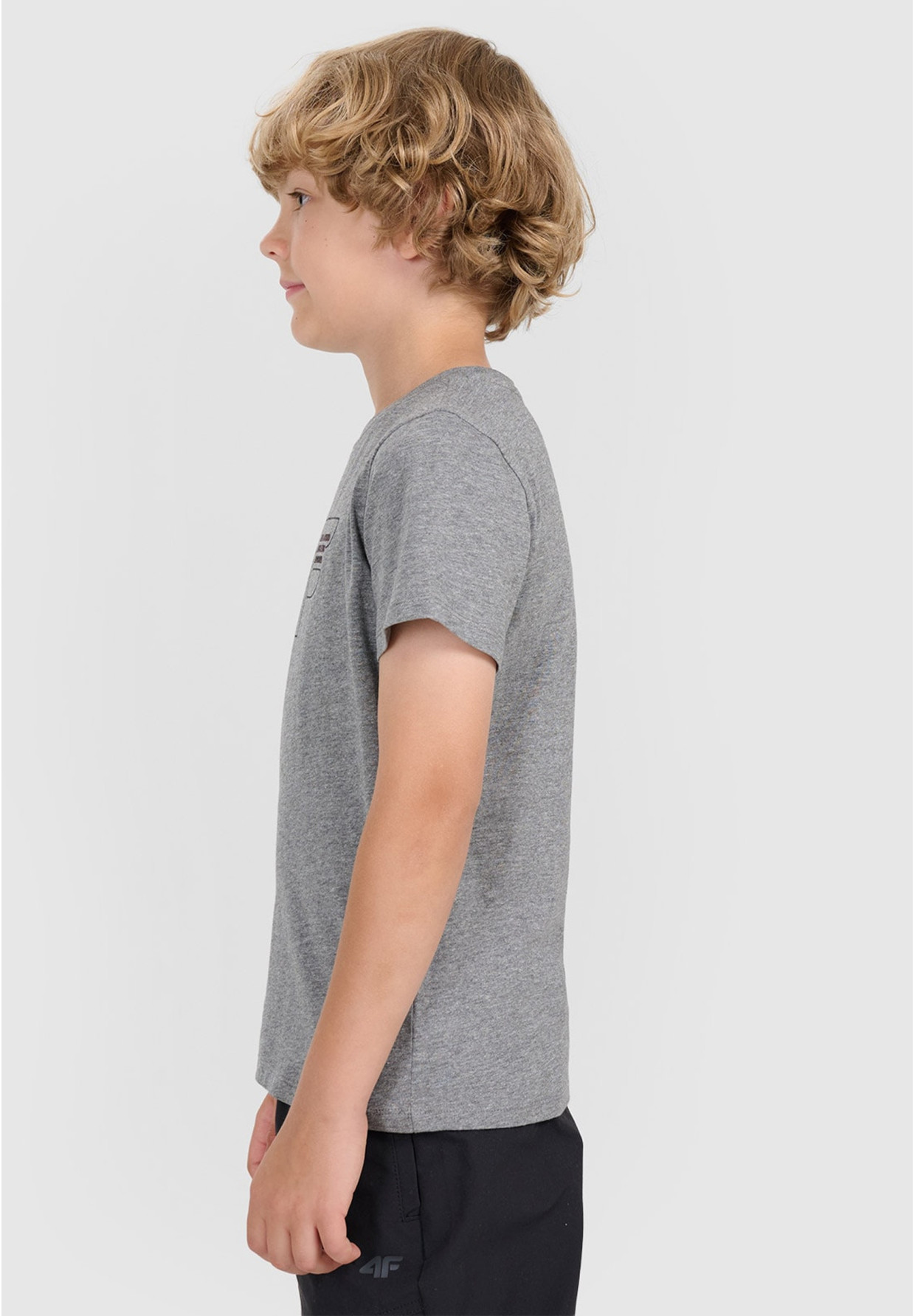 Koszulka Chłopięca 4F T-shirt Z Logo Ciemny Szary 4FJWAW25TTSHM2417