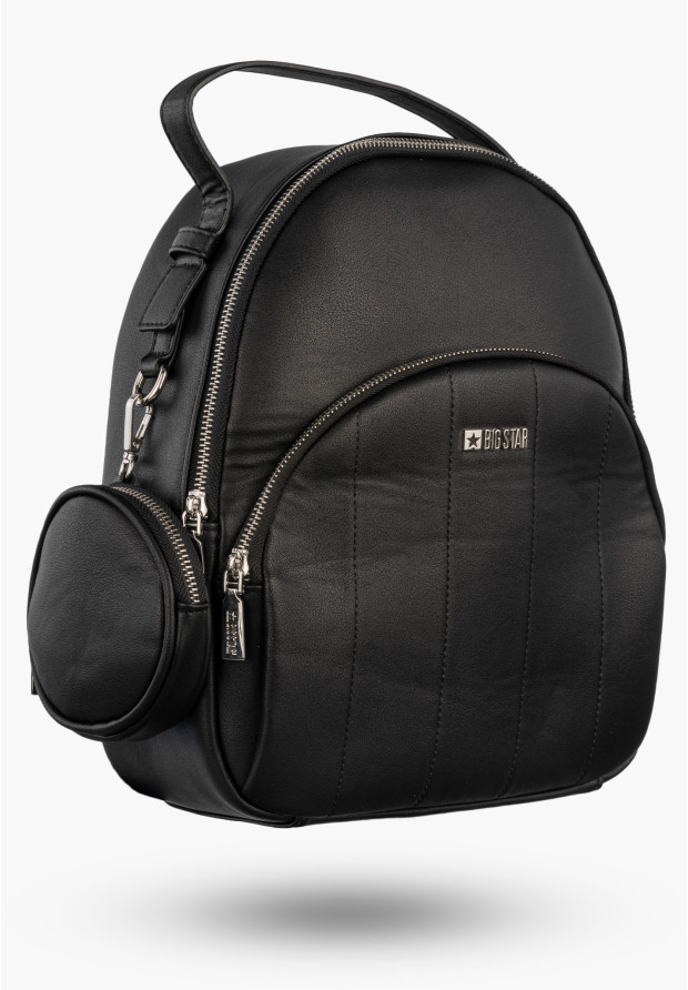 Plecak Damski BIG STAR Elegancki z saszetką Miejski Czarny LL574097