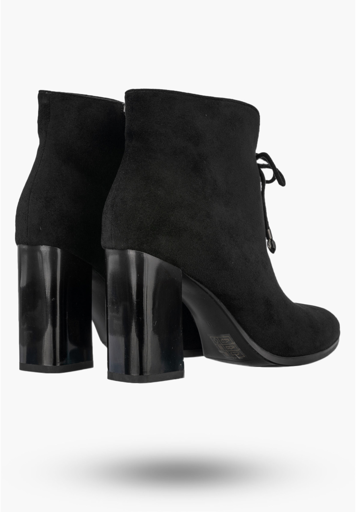 Botki Damskie Buty Ocieplane Na Obcasie Eleganckie Na Zimę Klasyczne Czarne GOODIN