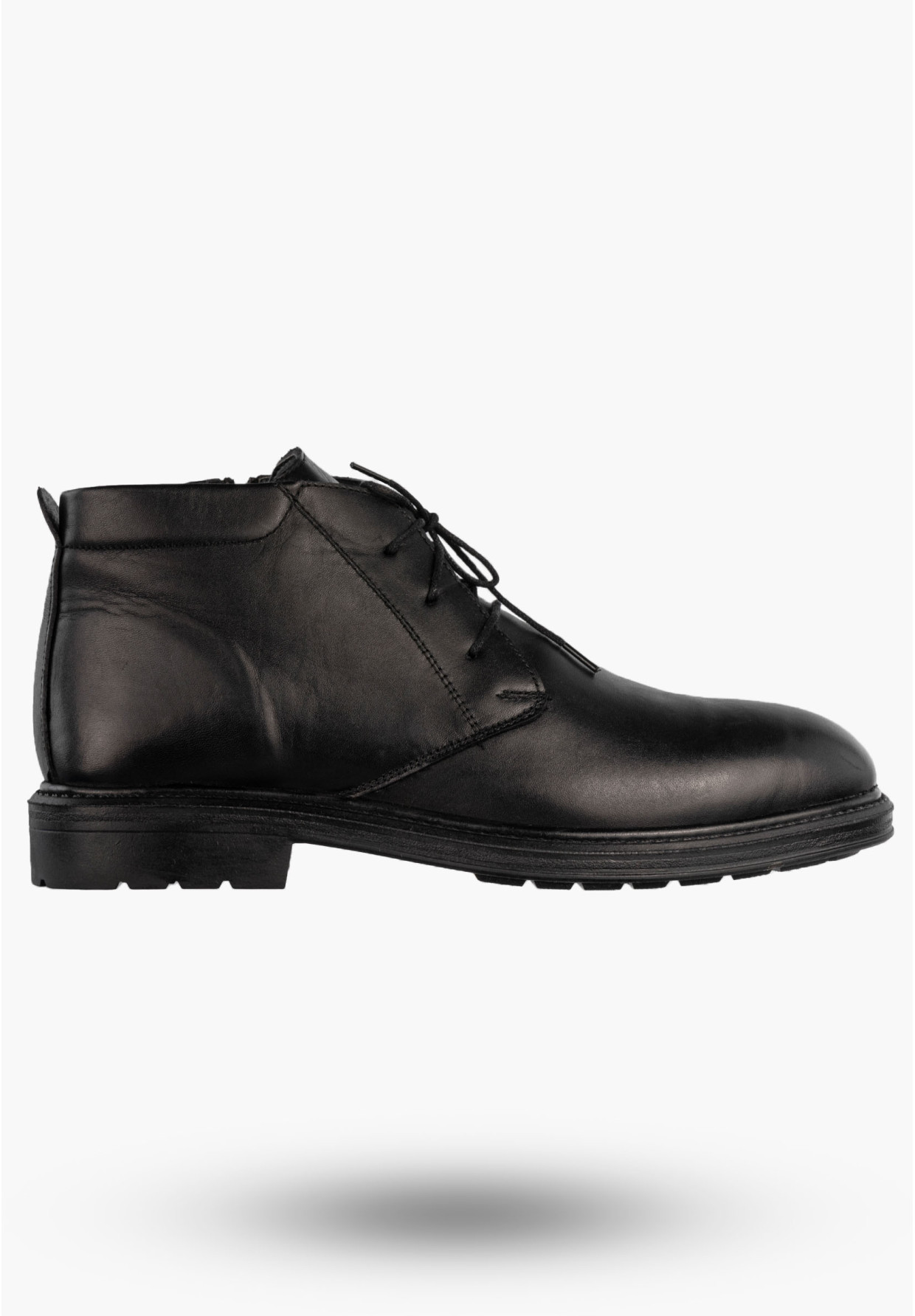 Trzewiki Męskie Zimowe Buty Ocieplane Eleganckie Klasyczne Na Zamek Czarne