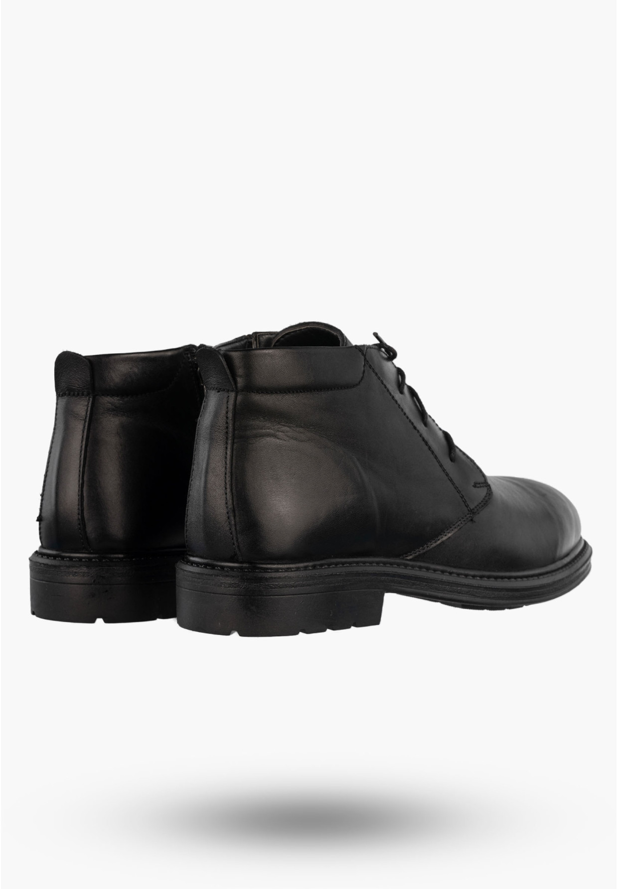 Trzewiki Męskie Zimowe Buty Ocieplane Eleganckie Klasyczne Na Zamek Czarne