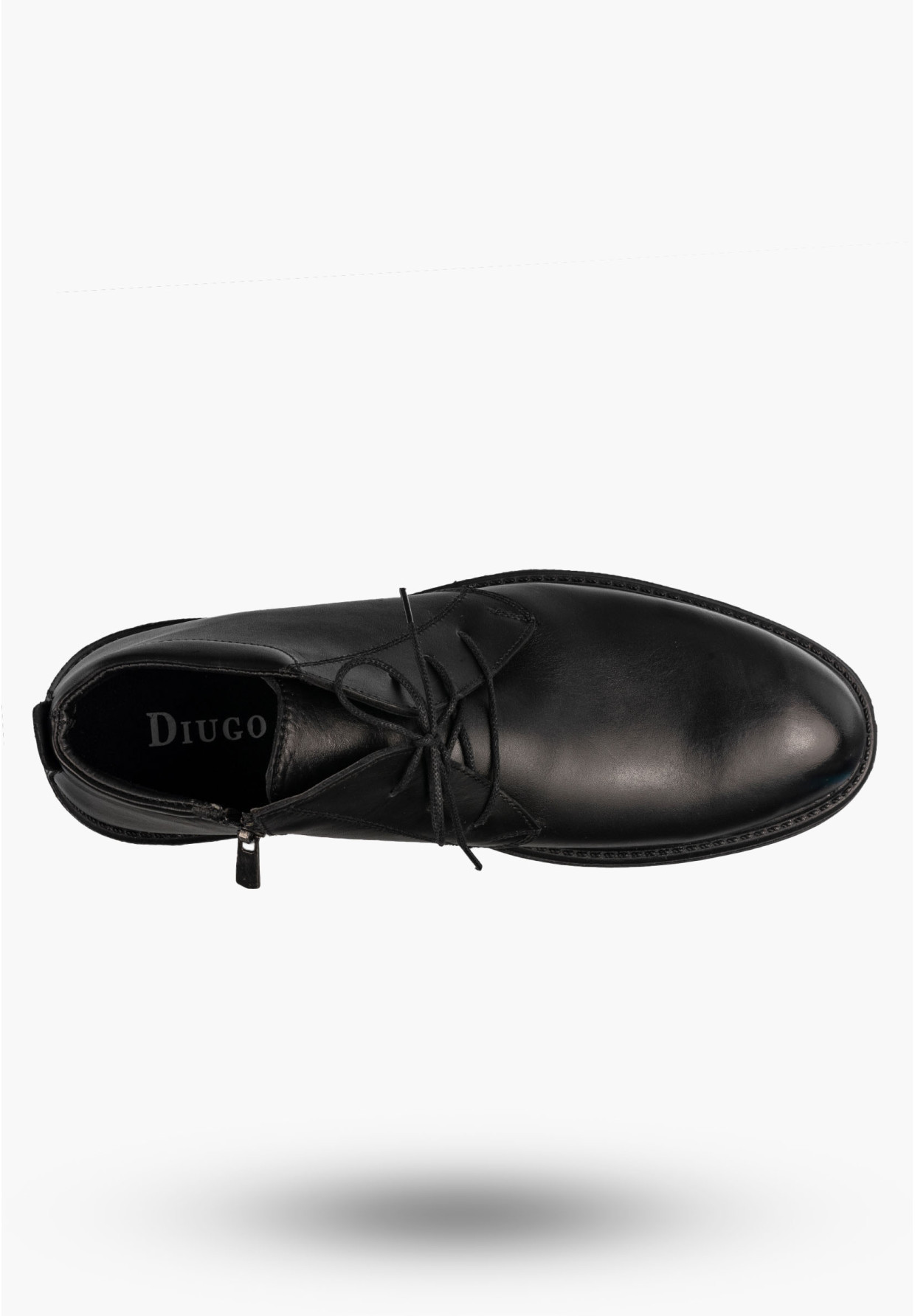 Trzewiki Męskie Zimowe Buty Ocieplane Eleganckie Klasyczne Na Zamek Czarne