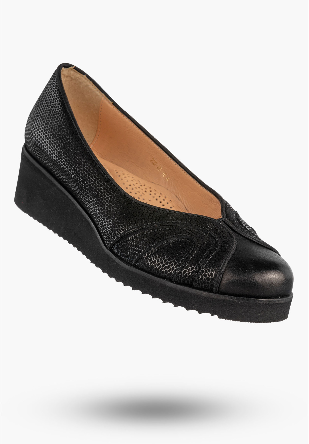 Czółenka Damskie Skórzane Buty Na Koturnie Eleganckie Darex Czarne