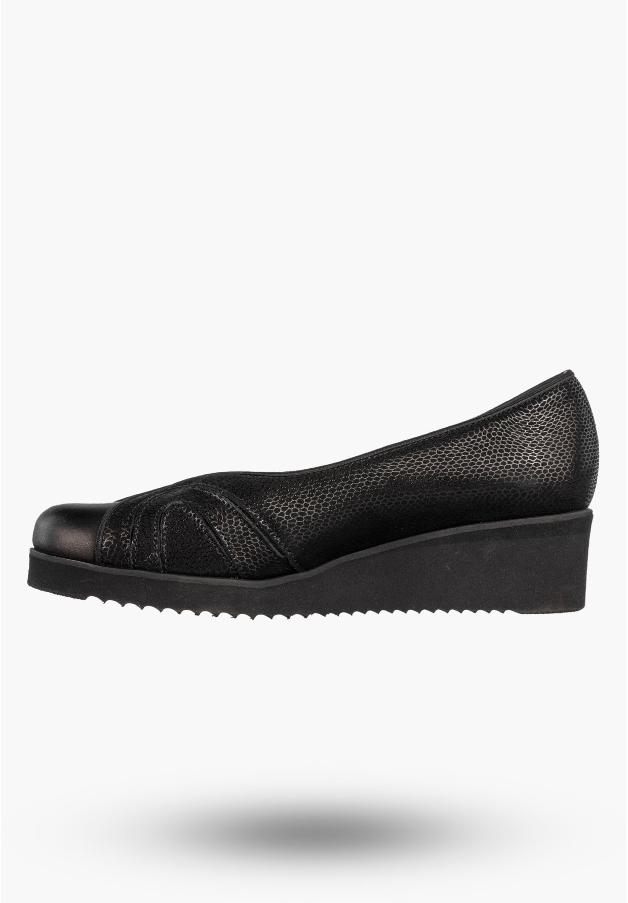 Czółenka Damskie Skórzane Buty Na Koturnie Eleganckie Darex Czarne
