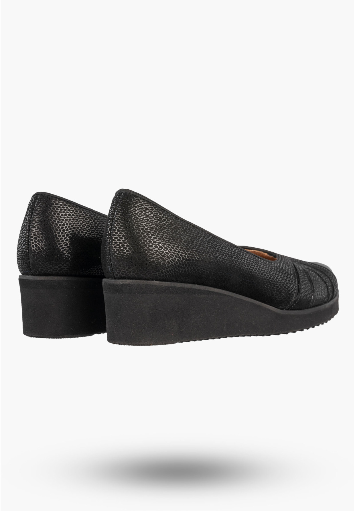 Czółenka Damskie Skórzane Buty Na Koturnie Eleganckie Darex Czarne