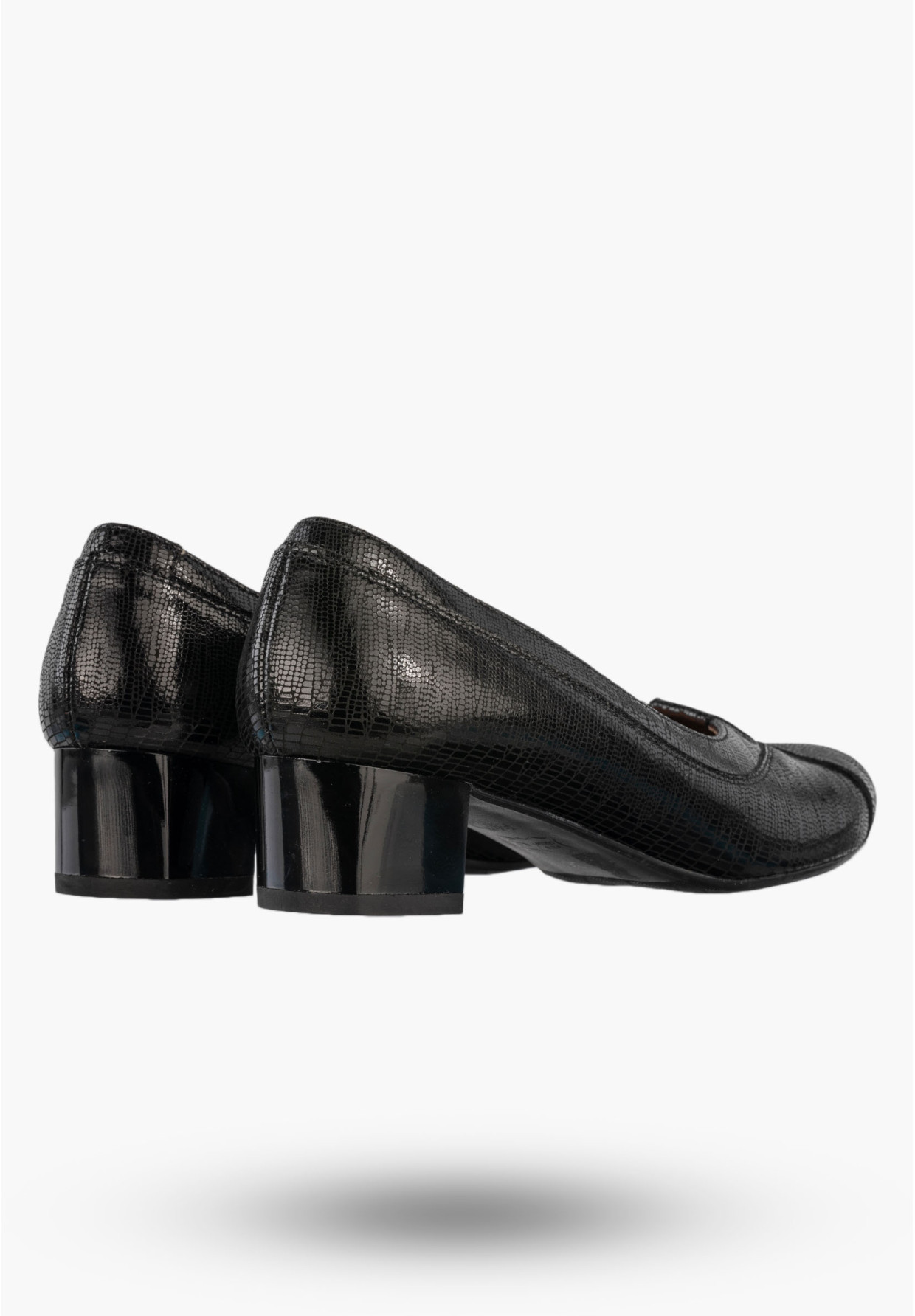 Czółenka Damskie Skórzane Buty Na Klocku Eleganckie Darex Czarne