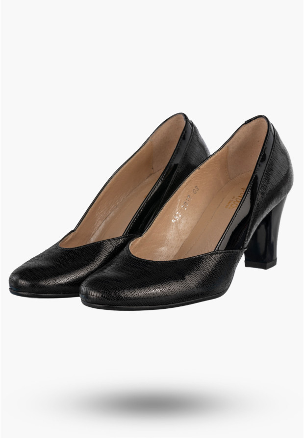 Czółenka Damskie Skórzane Buty Na Obcasie Eleganckie Darex Czarne