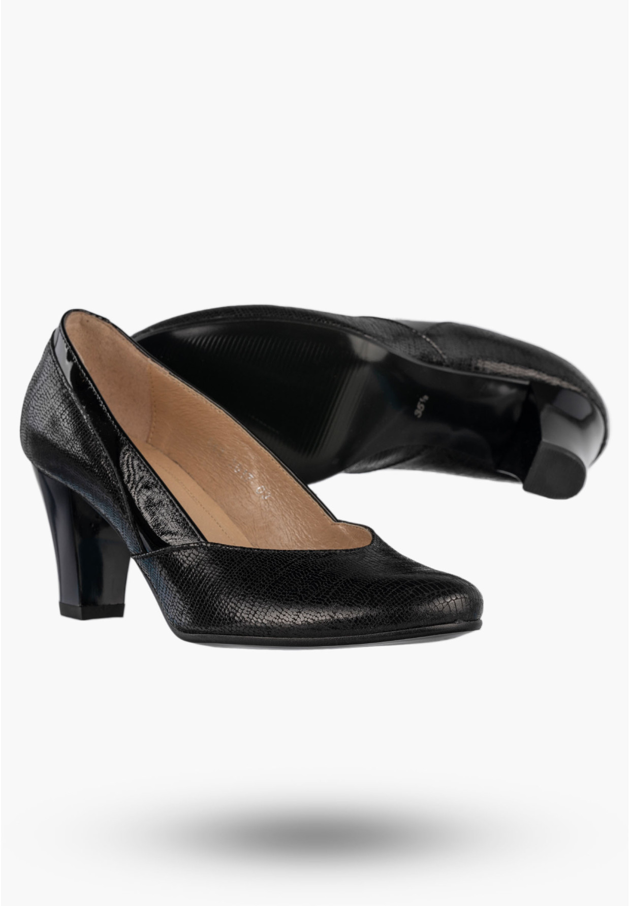 Czółenka Damskie Skórzane Buty Na Obcasie Eleganckie Darex Czarne