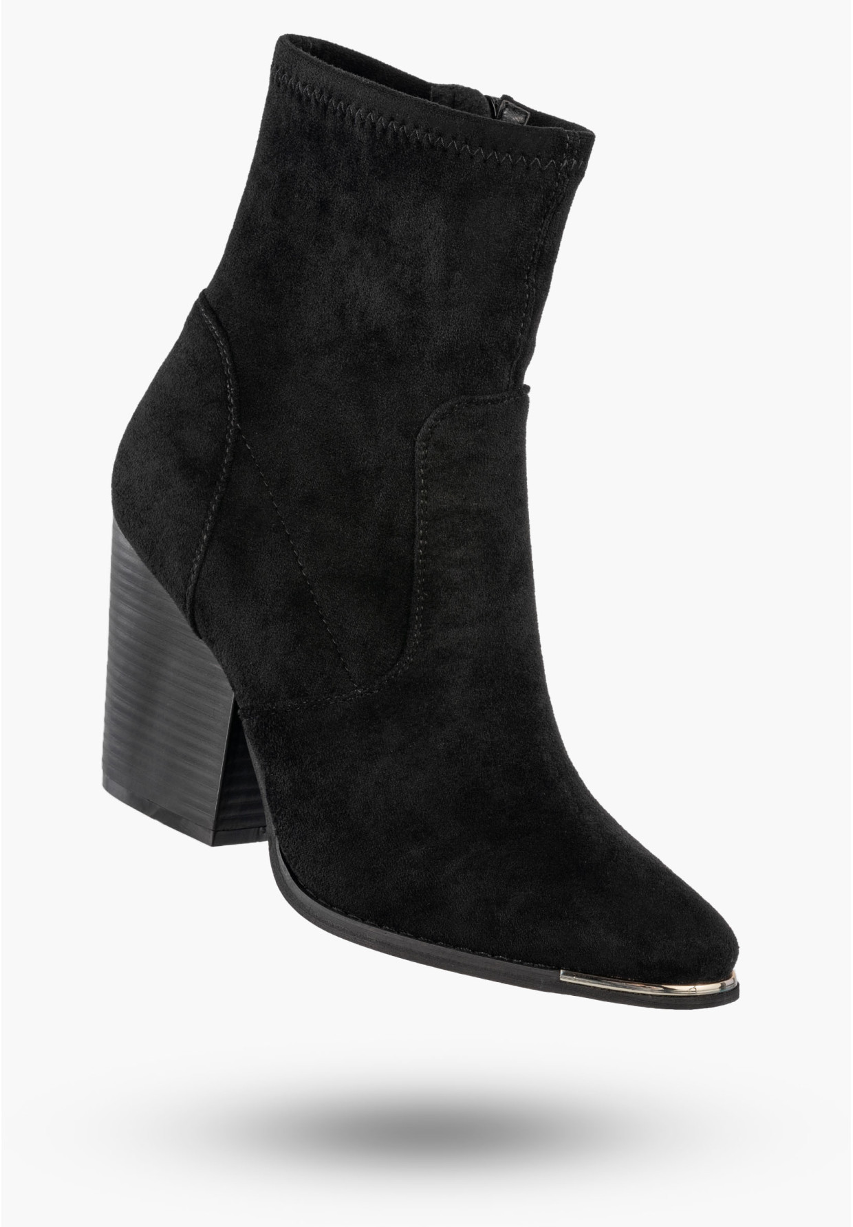 Botki Damskie Buty Na Obcasie Zimowe Ocieplane Eleganckie Stylowe Czarne