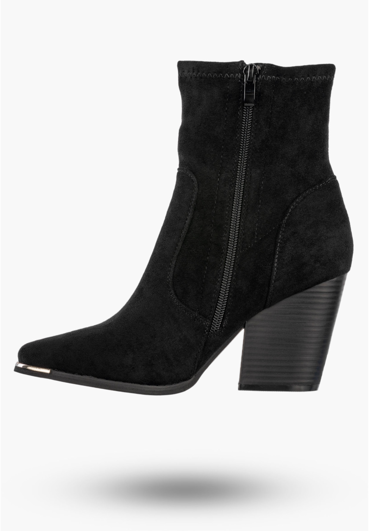 Botki Damskie Buty Na Obcasie Zimowe Ocieplane Eleganckie Stylowe Czarne