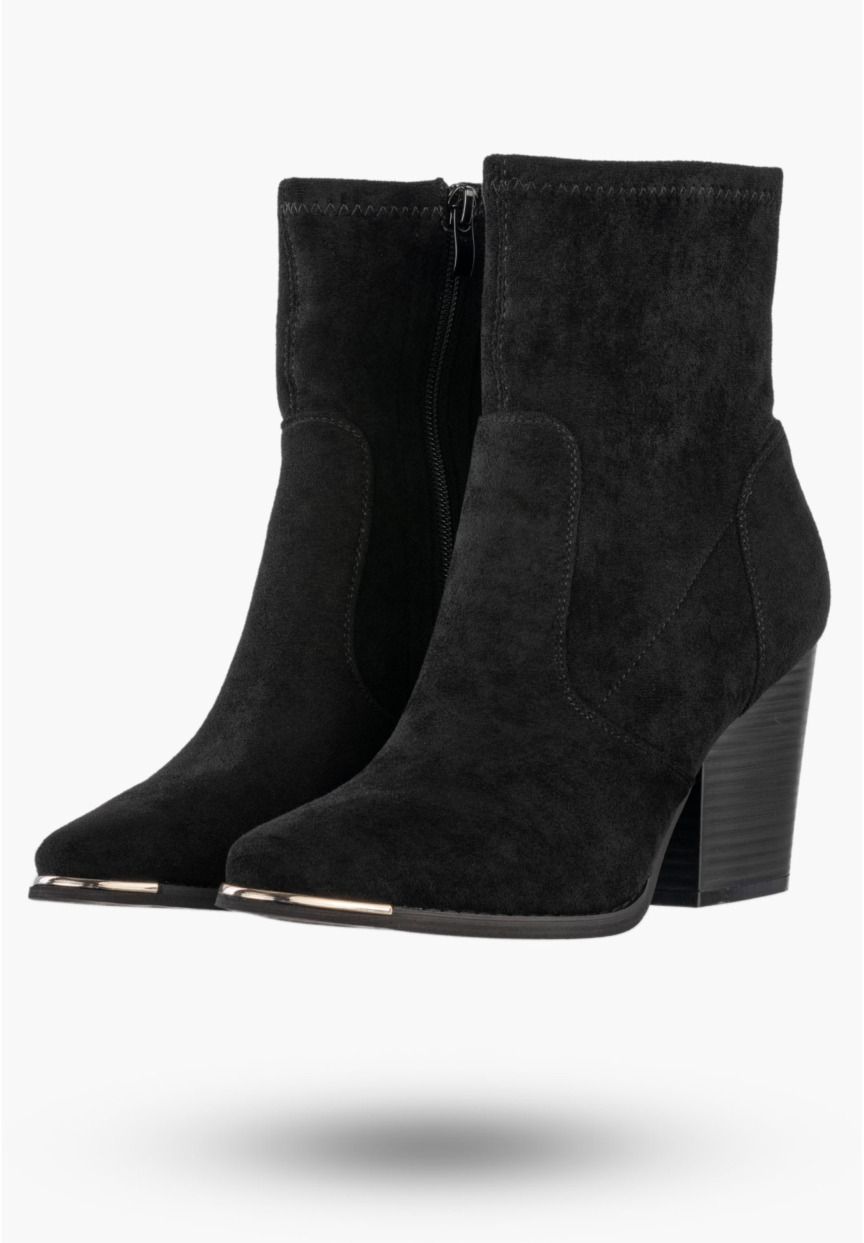 Botki Damskie Buty Na Obcasie Zimowe Ocieplane Eleganckie Stylowe Czarne
