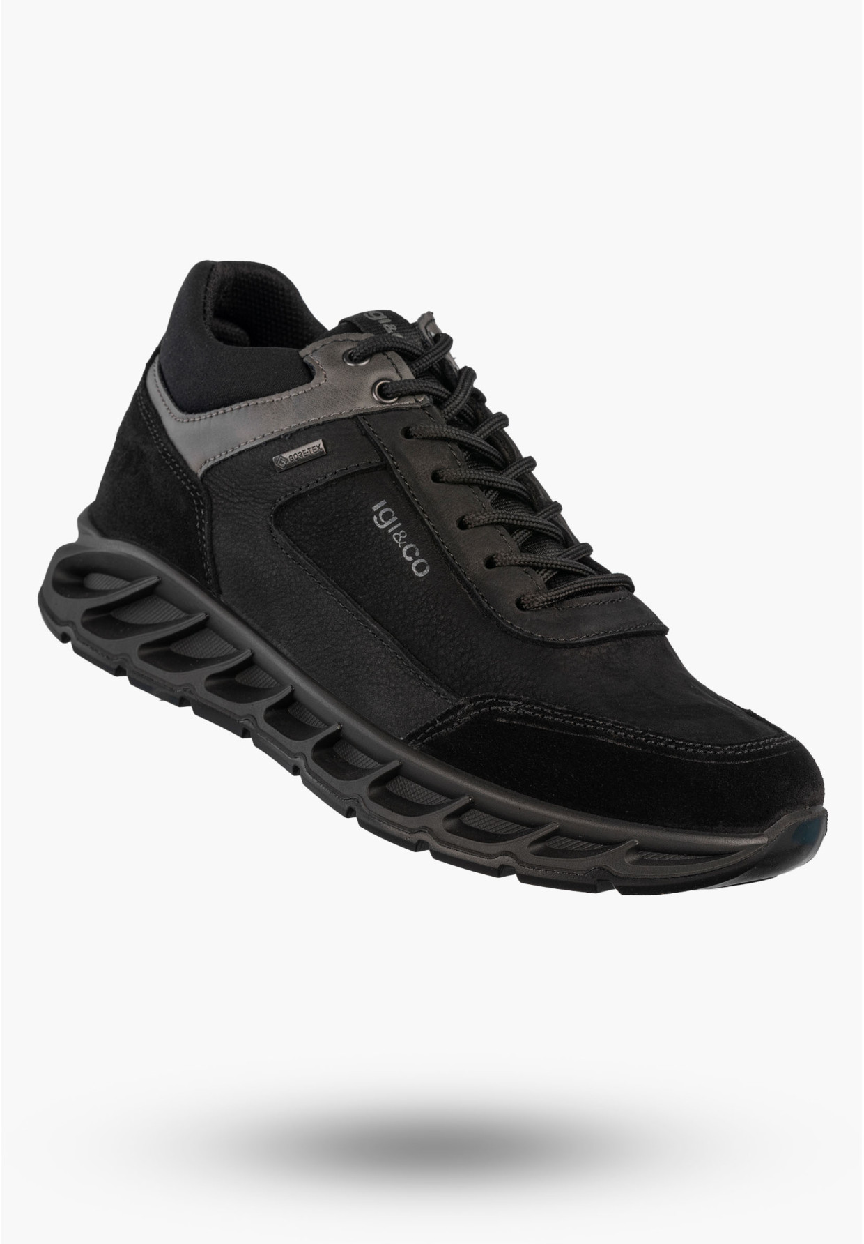 Sneakersy Męskie Skórzane Buty Wodoodporne Sportowe Czarne IGI&CO 8626500