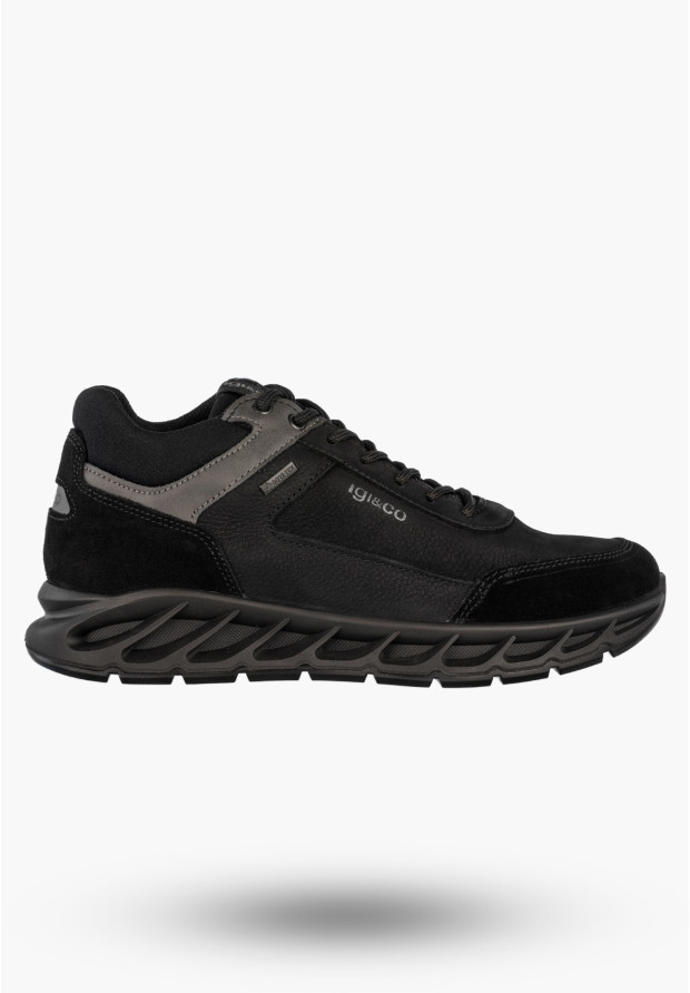 Sneakersy Męskie Skórzane Buty Wodoodporne Sportowe Czarne IGI&CO 8626500