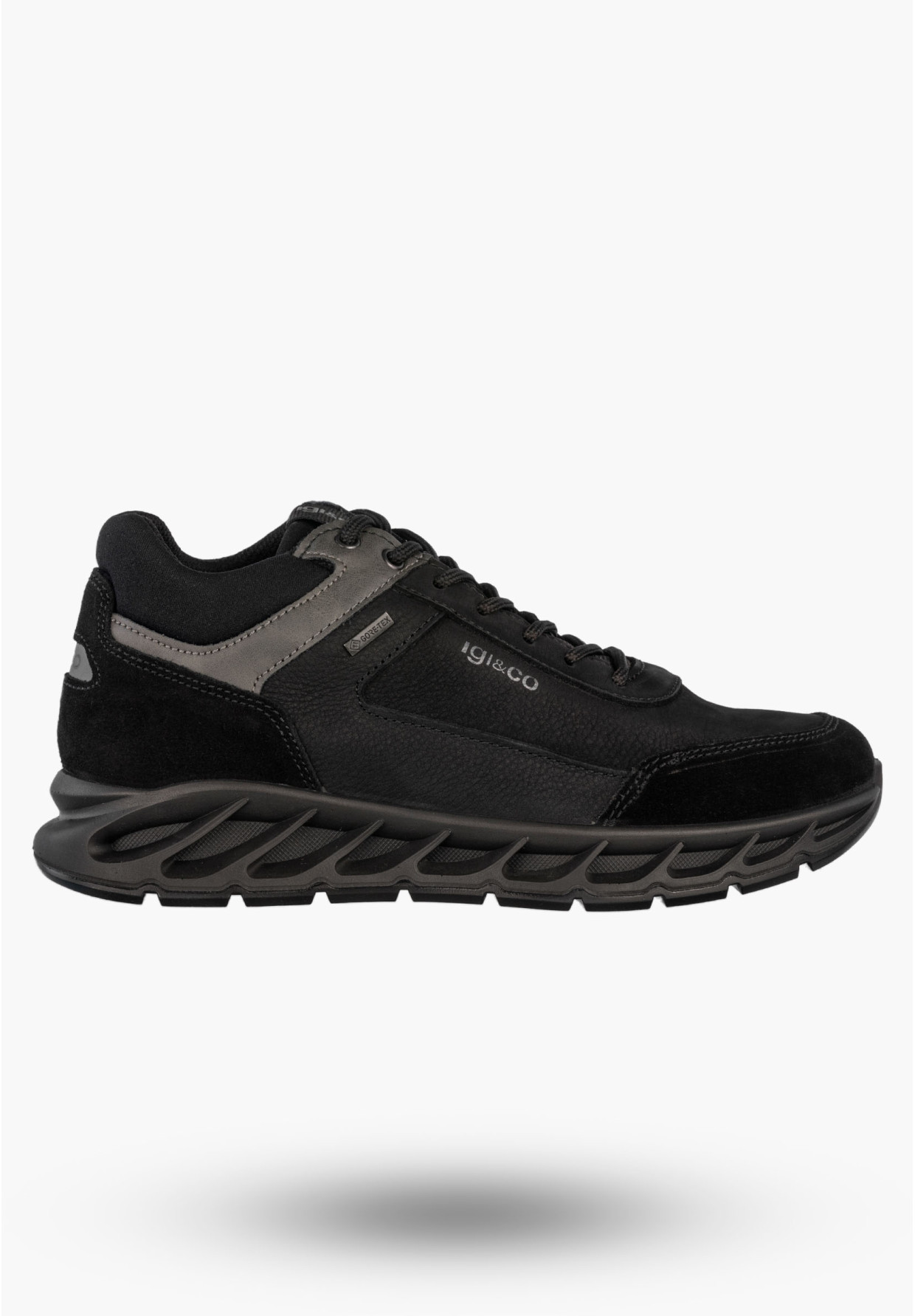 Sneakersy Męskie Skórzane Buty Wodoodporne Sportowe Czarne IGI&CO 8626500