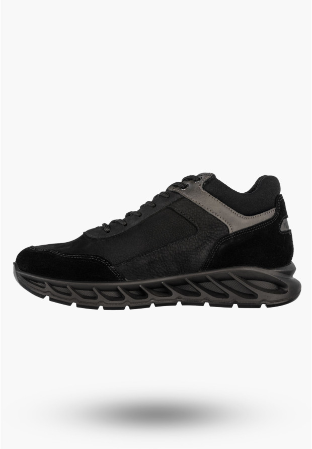 Sneakersy Męskie Skórzane Buty Wodoodporne Sportowe Czarne IGI&CO 8626500