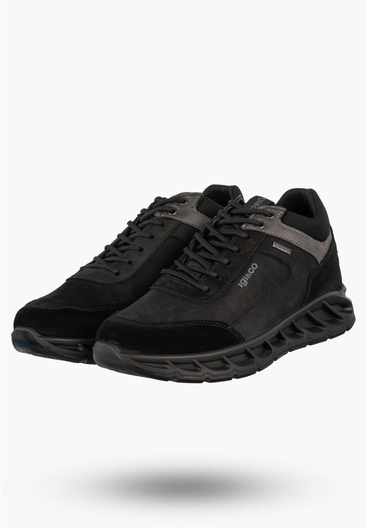 Sneakersy Męskie Skórzane Buty Wodoodporne Sportowe Czarne IGI&CO 8626500