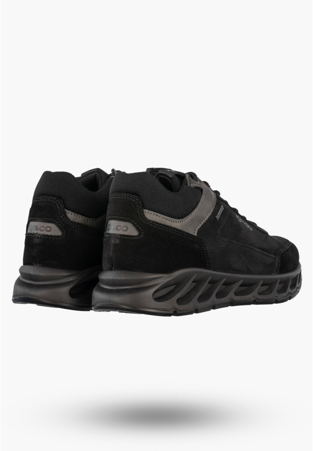 Sneakersy Męskie Skórzane Buty Wodoodporne Sportowe Czarne IGI&CO 8626500