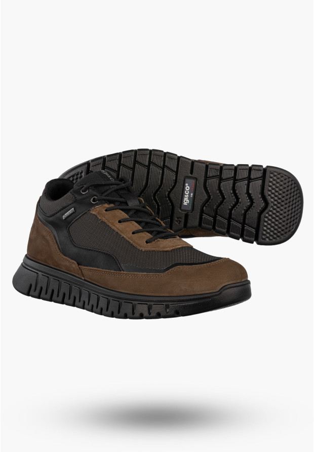 Sneakersy Męskie Skórzane Buty Wodoodporne Sportowe Brązowe IGI&CO 8619322
