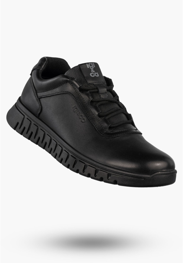 Męskie czarne sneakersy IGI&CO skórzane