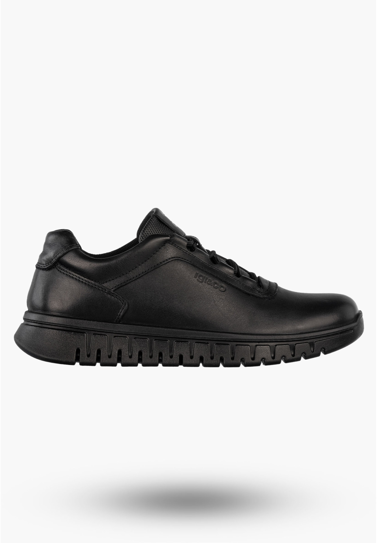 Sneakersy Męskie Skórzane Buty Sportowe Wygodne Półbuty Czarne IGI&CO 8618800