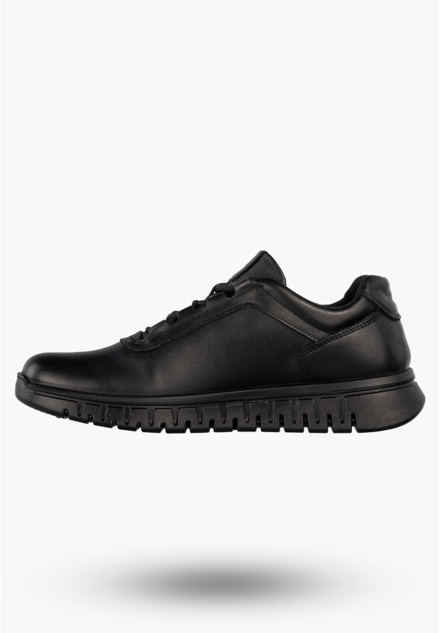 Sneakersy Męskie Skórzane Buty Sportowe Wygodne Półbuty Czarne IGI&CO 8618800