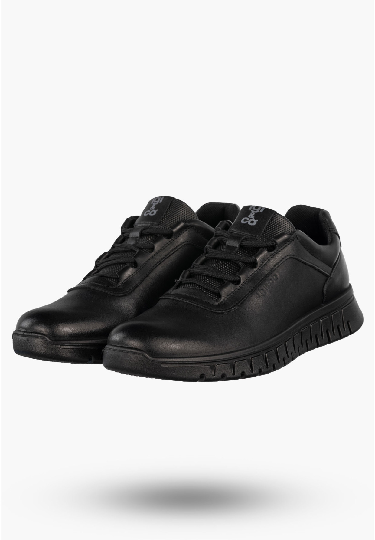 Sneakersy Męskie Skórzane Buty Sportowe Wygodne Półbuty Czarne IGI&CO 8618800